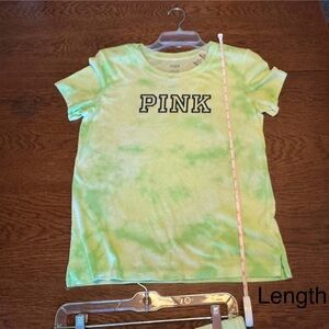 Victoria's Secret PINK Womens Tie-Dye Tee - Lime and Lemon. NWT